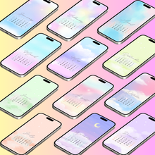 Load image into Gallery viewer, 12 Dreamy Pastel 20205 Calendar Wallpaper (DIGITAL DOWNLOAD)