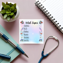 Load image into Gallery viewer, 30 Printable Vital Signs 3.5inx3.5in Memo Pad (DIGITAL DOWNLOAD)
