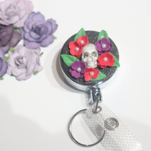 Load image into Gallery viewer, Floral Skull Badge Reel
