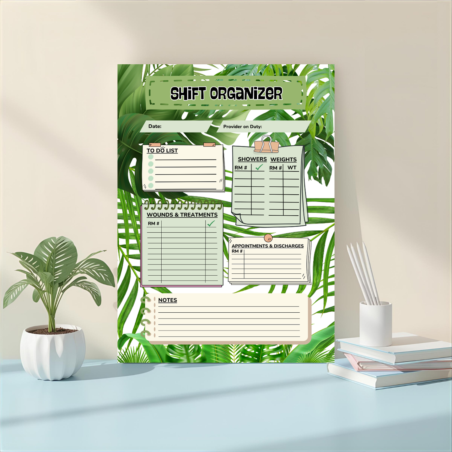 Shift Organizer, Vital Signs Tracker and Report Sheet Nursing Bundle (DIGITAL DOWNLOAD)