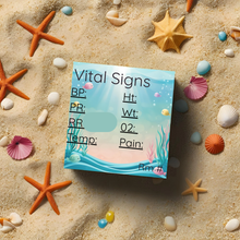 Load image into Gallery viewer, 10 Printable Beach Vital Signs 3inx3in Memo Pad Template (DIGITAL DOWNLOAD)
