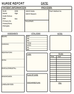 Free Nurse Report Template