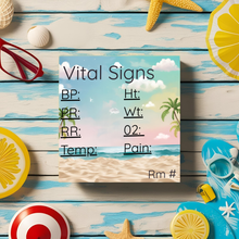 Load image into Gallery viewer, 10 Printable Beach Vital Signs 3inx3in Memo Pad Template (DIGITAL DOWNLOAD)
